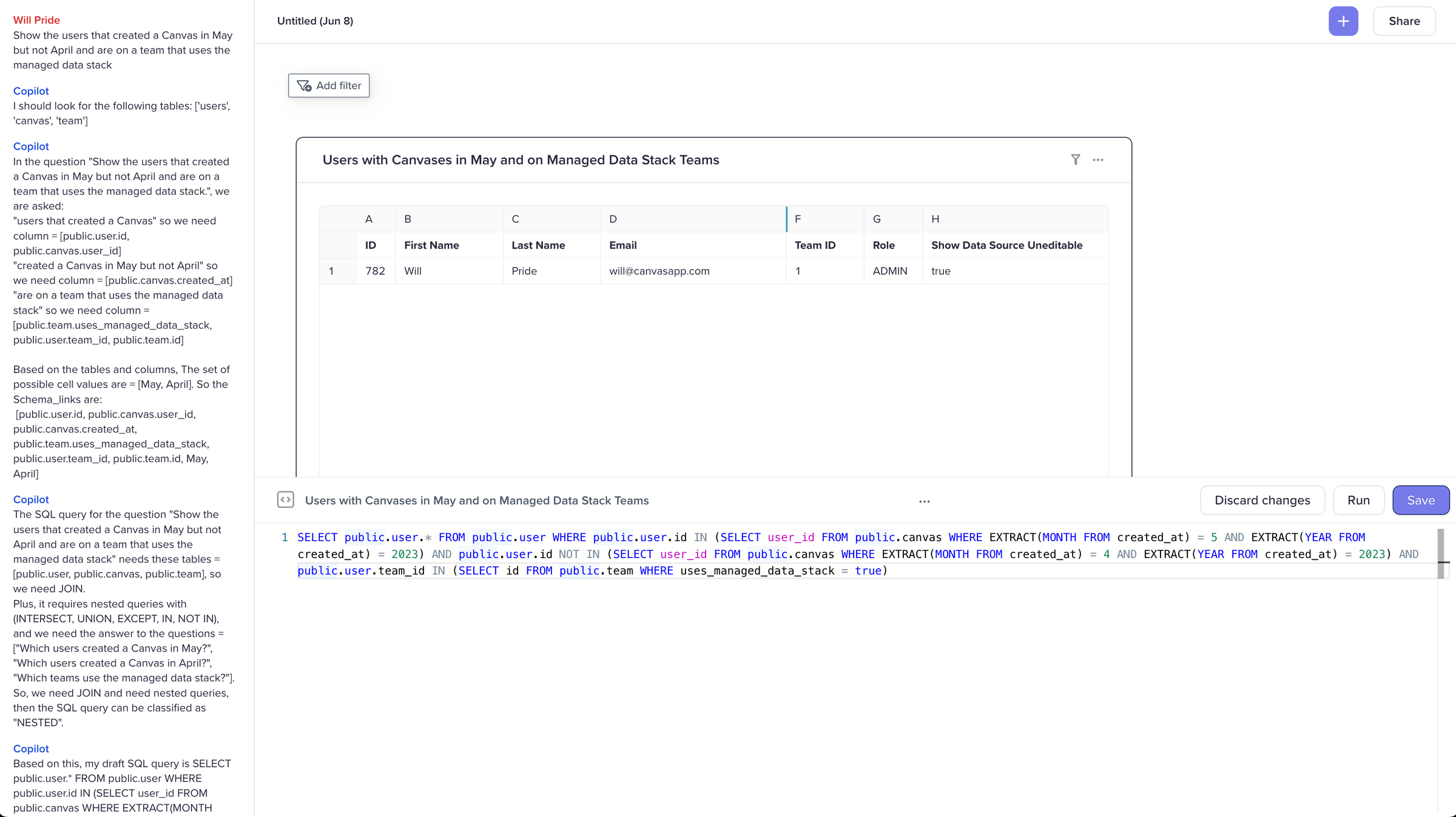 Text to SQL in production - Canvas Blog